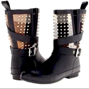 SOLD- Authentic BURBERRY Holloway Studded Check Wellies